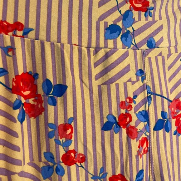 20% off 3+ items Floral and stripe LuLaRoe leggings in Tall & Curvy. NEVER WORN! - Picture 3 of 3